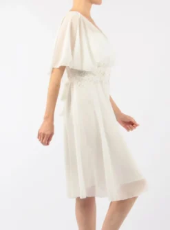 Robe de soirée courte femme grande taille Angélina Ivoire - Ecru TU Grande Taille