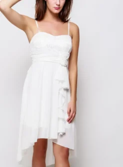 Robe de soirée courte femme Myriam Ivoire - Ecru