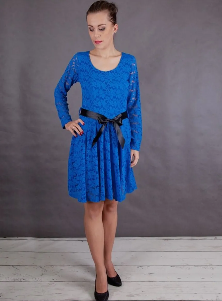 Robe de soirée courte Morrigane dentelle et ruban