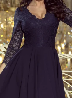 Robe de soirée femme manches dentelle