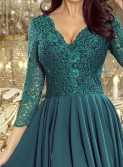 Robe de soirée femme manches dentelle