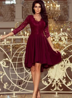 Robe de soirée femme manches dentelle