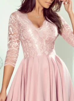 Robe de soirée femme manches dentelle