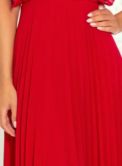 Robe de soirée longue plis fluide femme