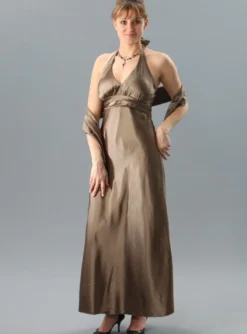 Robe de soirée longue Victoire Marron 38