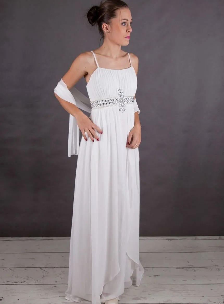 Robe de soirée + étole Jessica ivoire Ivoire - Ecru 36-38