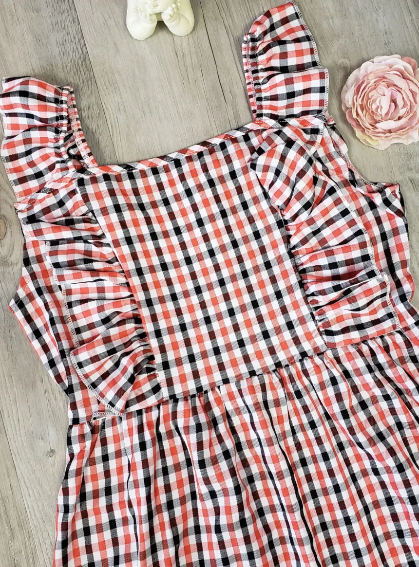 Robe femme écossais rouge