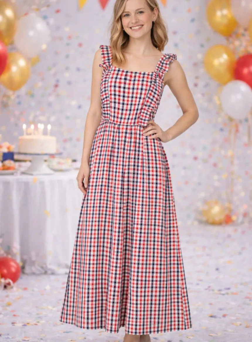 Robe femme écossais rouge