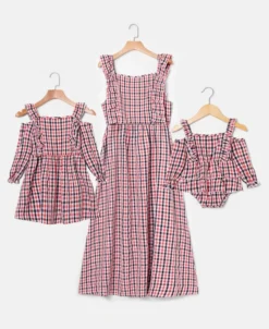 Robe femme écossais rouge
