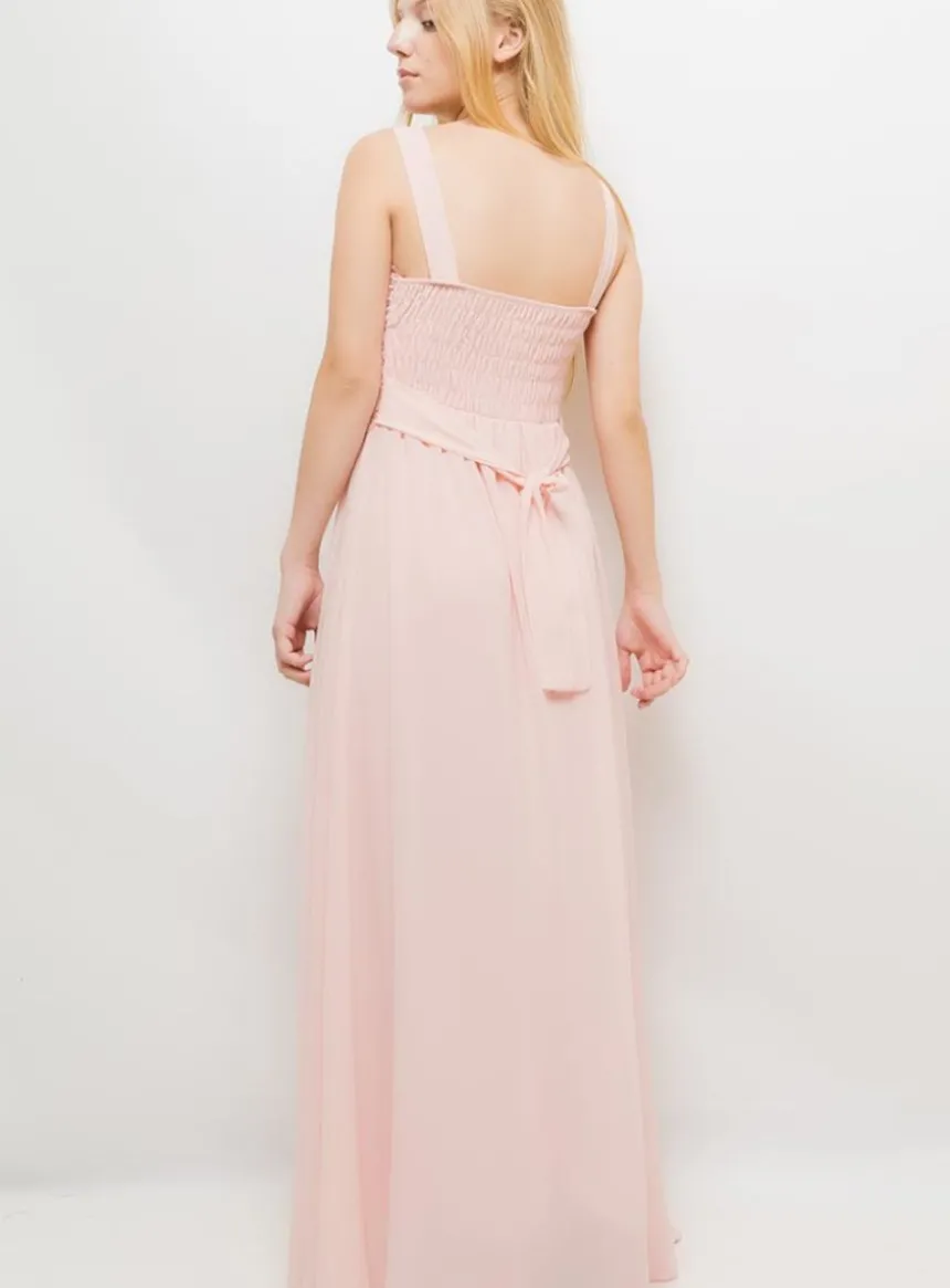 Robe mariage femme longue mousseline et dentelle