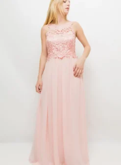 Robe mariage femme longue mousseline et dentelle