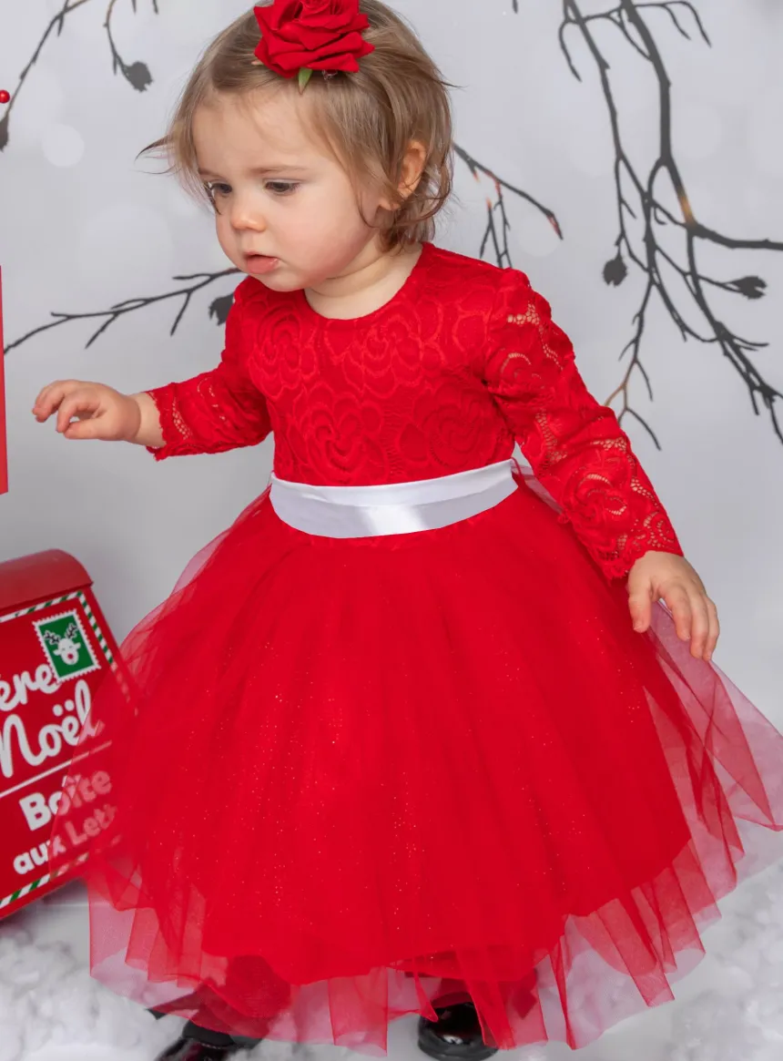 Robe soirée bébé rouge