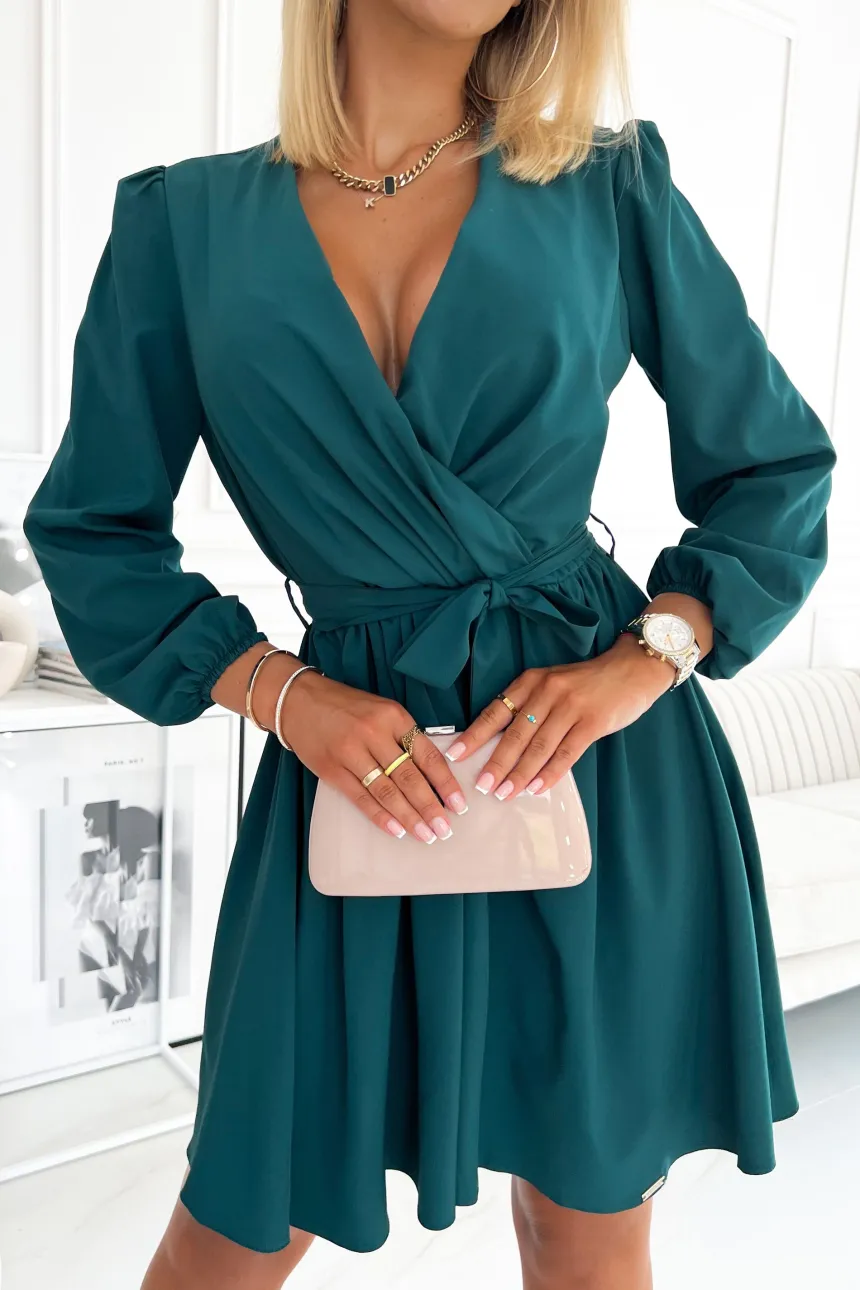 Robe soirée femme glamour et manches longues