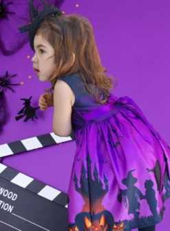 Robe tenue chic Halloween sorcière fille