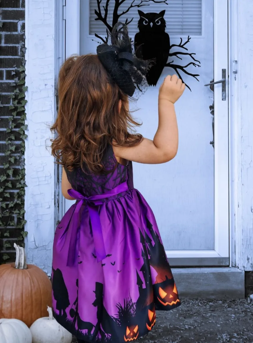Robe tenue chic Halloween sorcière fille