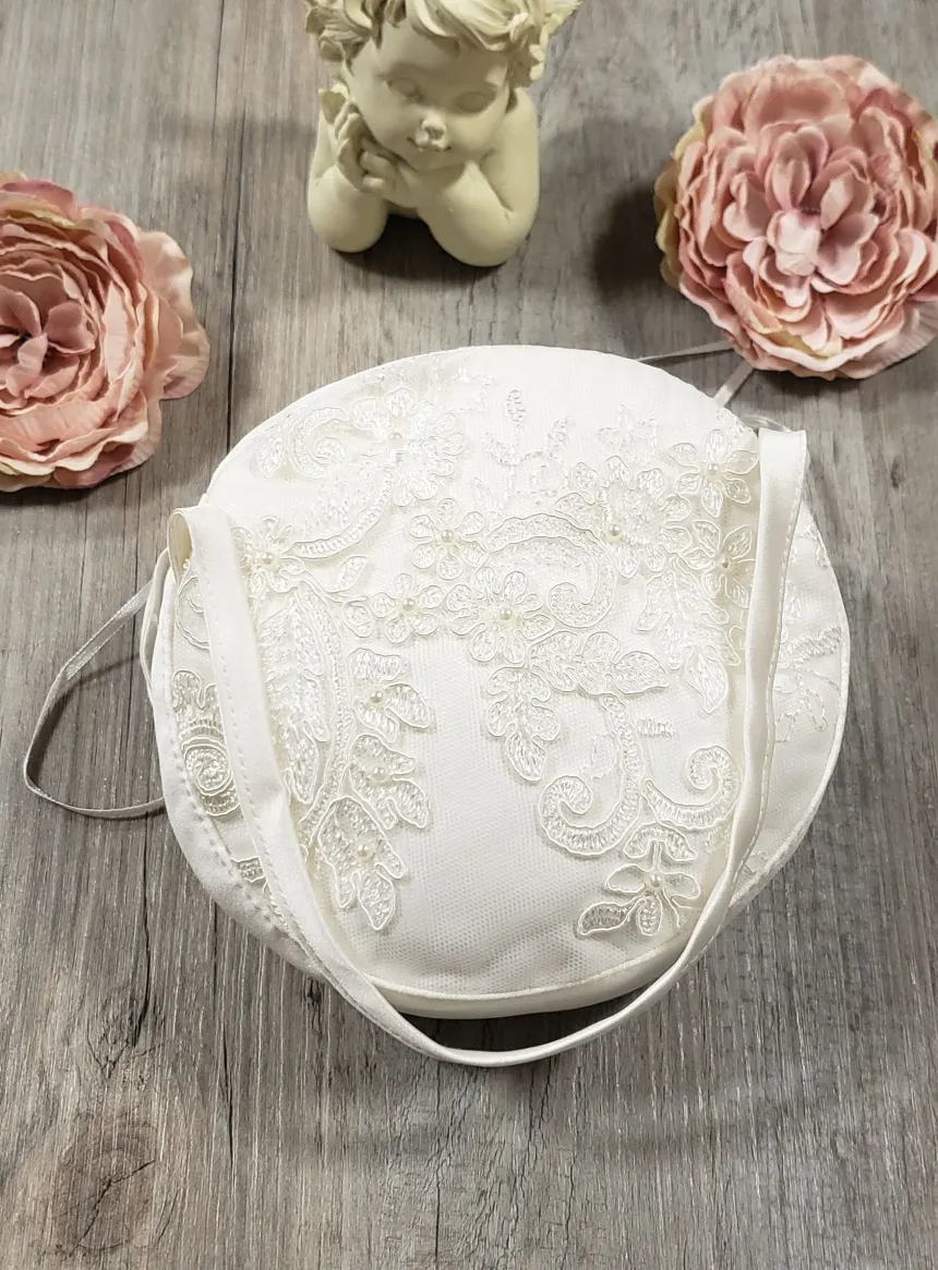 Sac besace dentelle et satin
