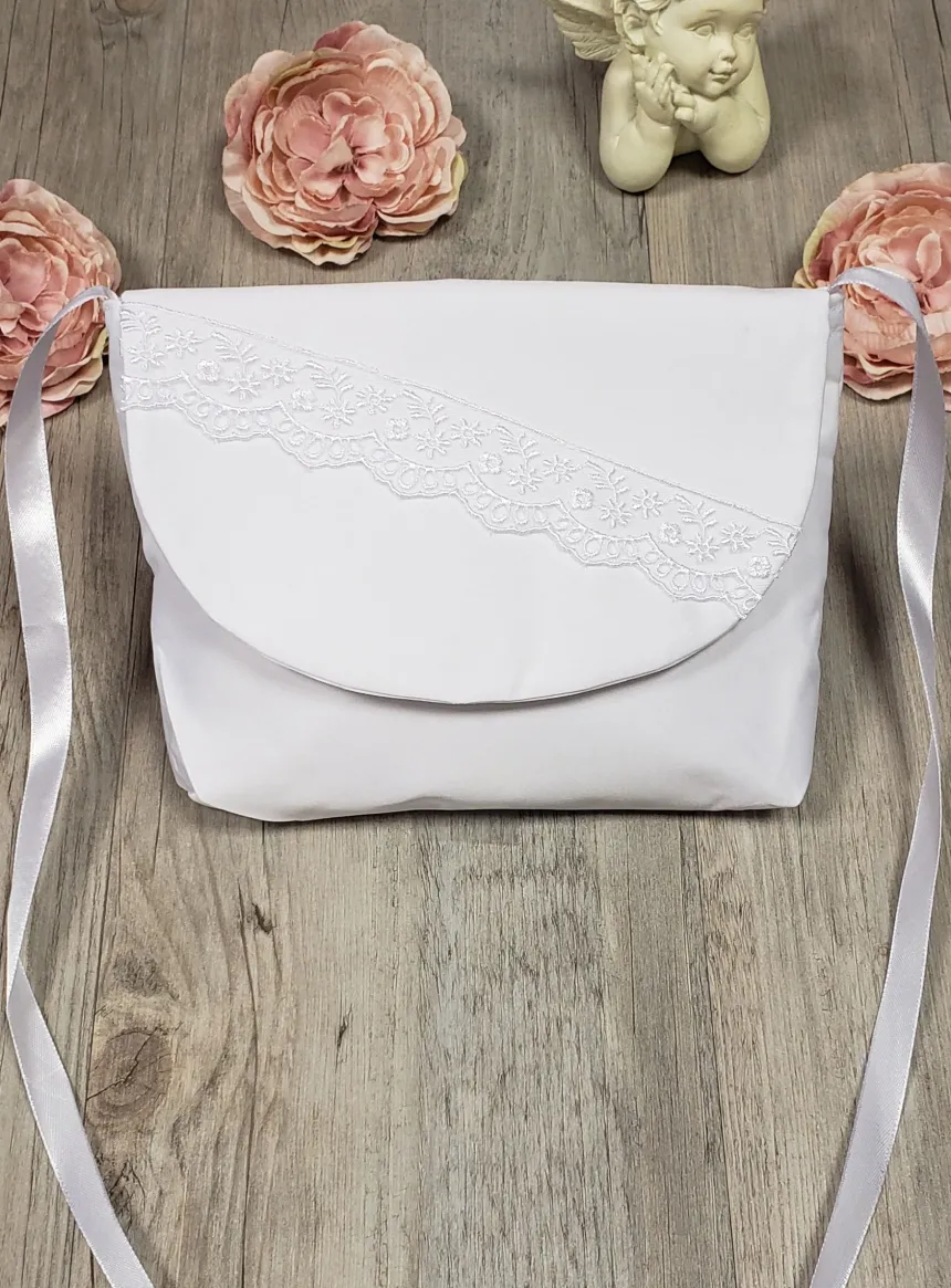 Sac cérémonie fille dentelle fine Blanc