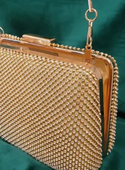 Sac de soirée rigide en strass femme