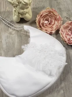 Sac à main mariage demi-lune dentelle et perles