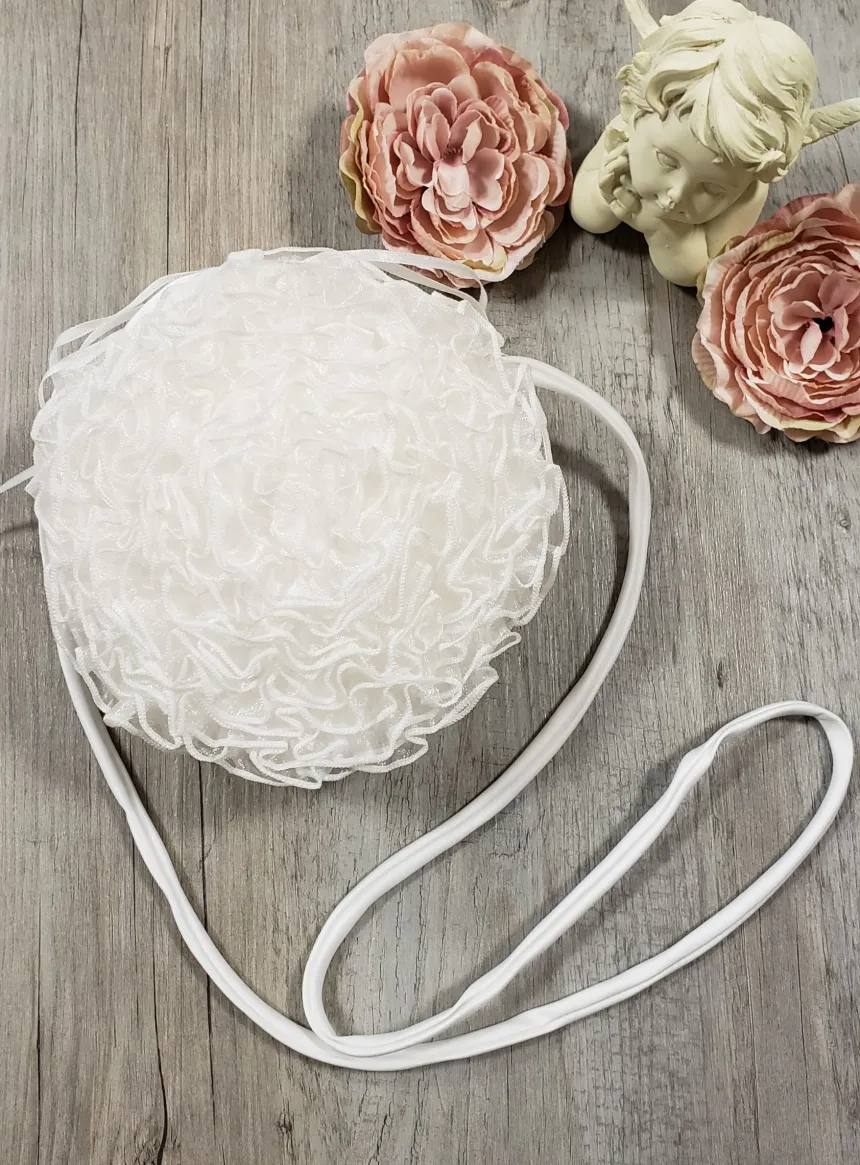 Sac mariage rond et froufrou
