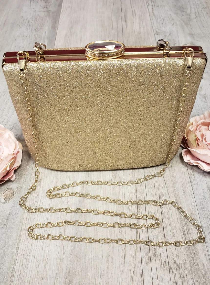 Sac Pochette rigide à paillettes femme