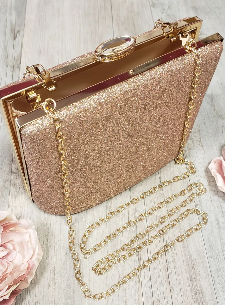 Sac Pochette rigide à paillettes femme