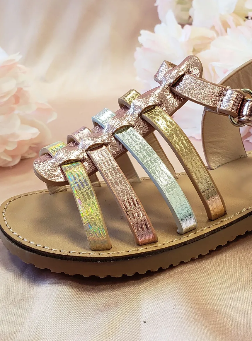 Sandales rose scintillantes pour fille