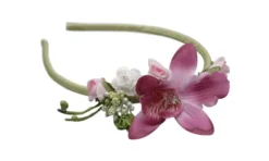 Serre tête avec fleur Rose fushia