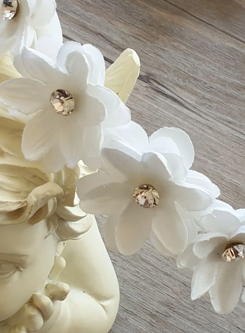 Serre tête bandeau fleurs et strass