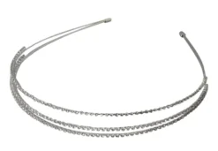Serre tête de strass 3 rangées Gris argent