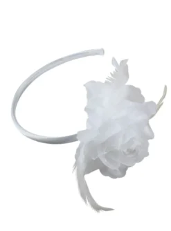 Serre tête en satin pour cérémonie Blanc