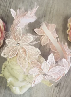Serre tête fleurs dentelle cérémonie Fille