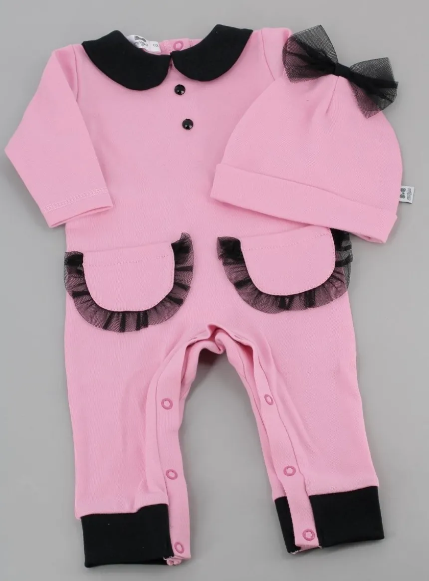 Set bébé fille : combinaison + bonnet