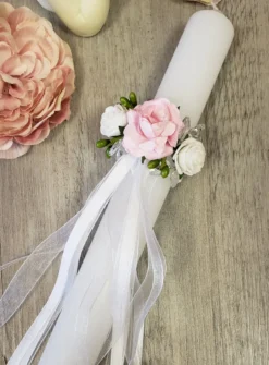 Set Communion 4 pièces rose et blanc Blanc