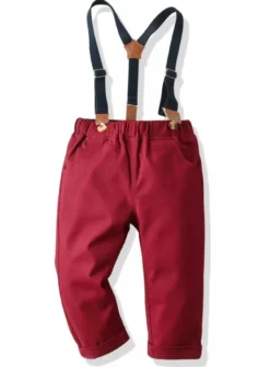 Tenue cérémonie bébé et petit garçon bordeaux