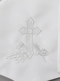 Tenue de baptême garçon chrétien avec croix
