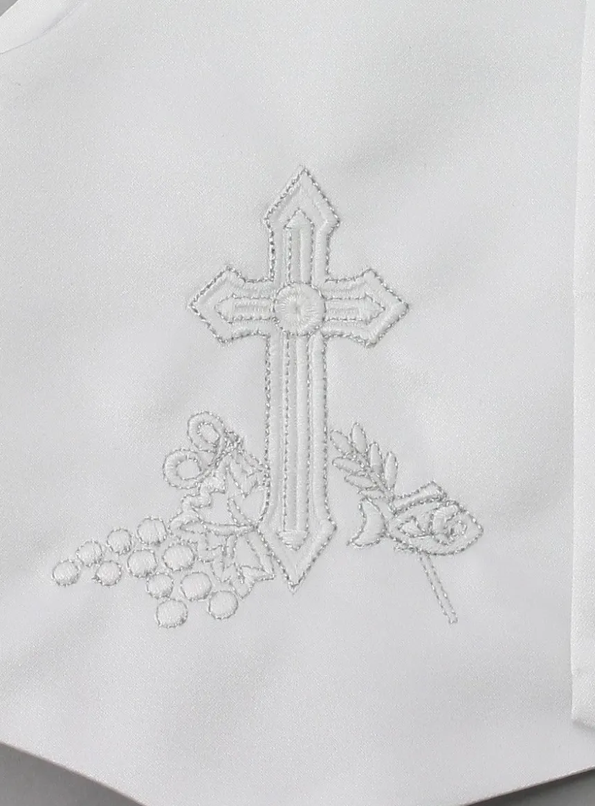 Tenue de baptême garçon chrétien avec croix