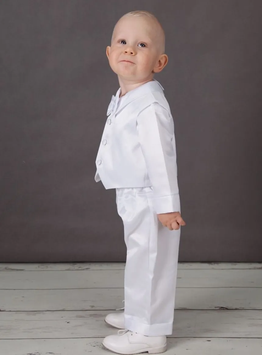 Tenue de baptême garçon chrétien avec croix