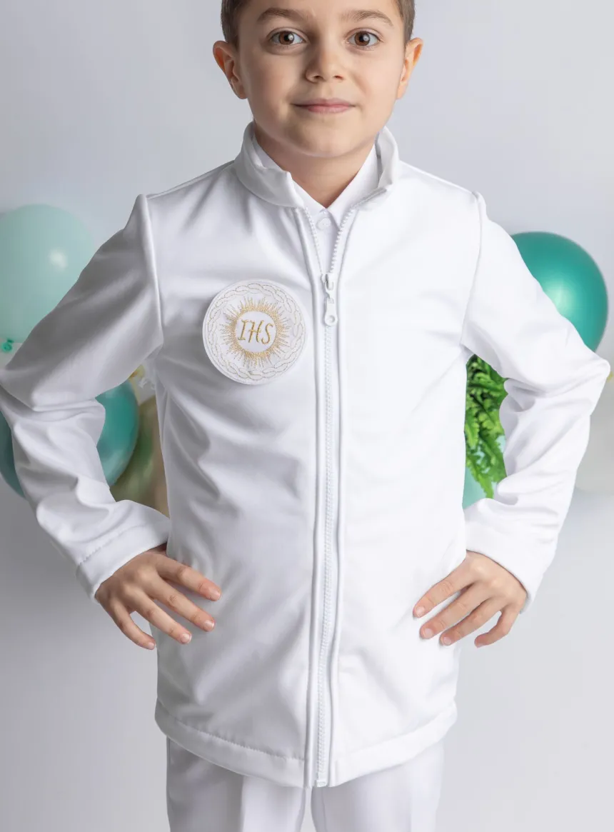 Tenue de communion garçon avec hostie