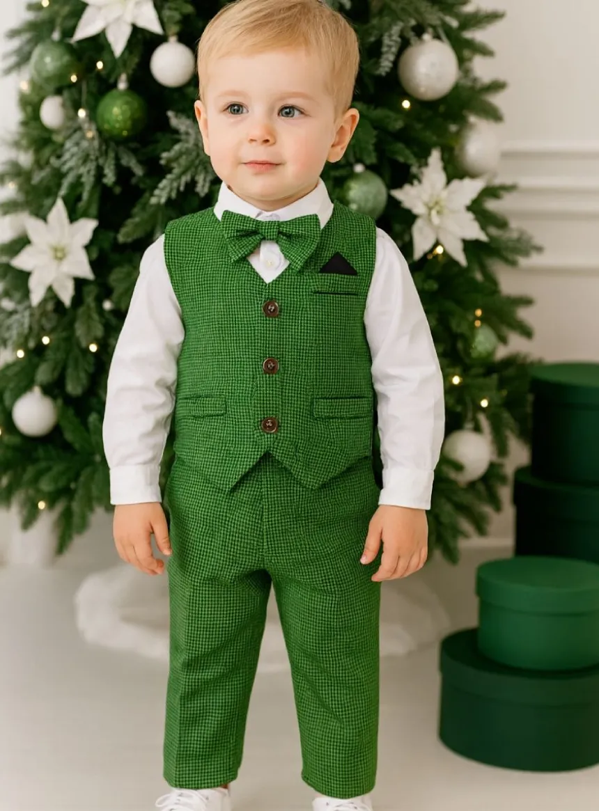 Tenue de cérémonie petit garçon verte