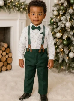 Tenue de cérémonie petit garçon vert sapin