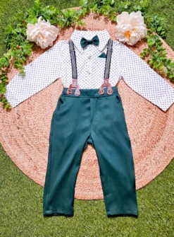 Tenue de cérémonie petit garçon vert sapin