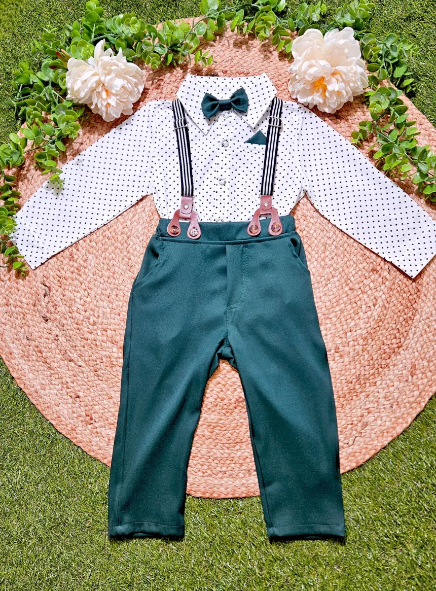 Tenue de cérémonie petit garçon vert sapin
