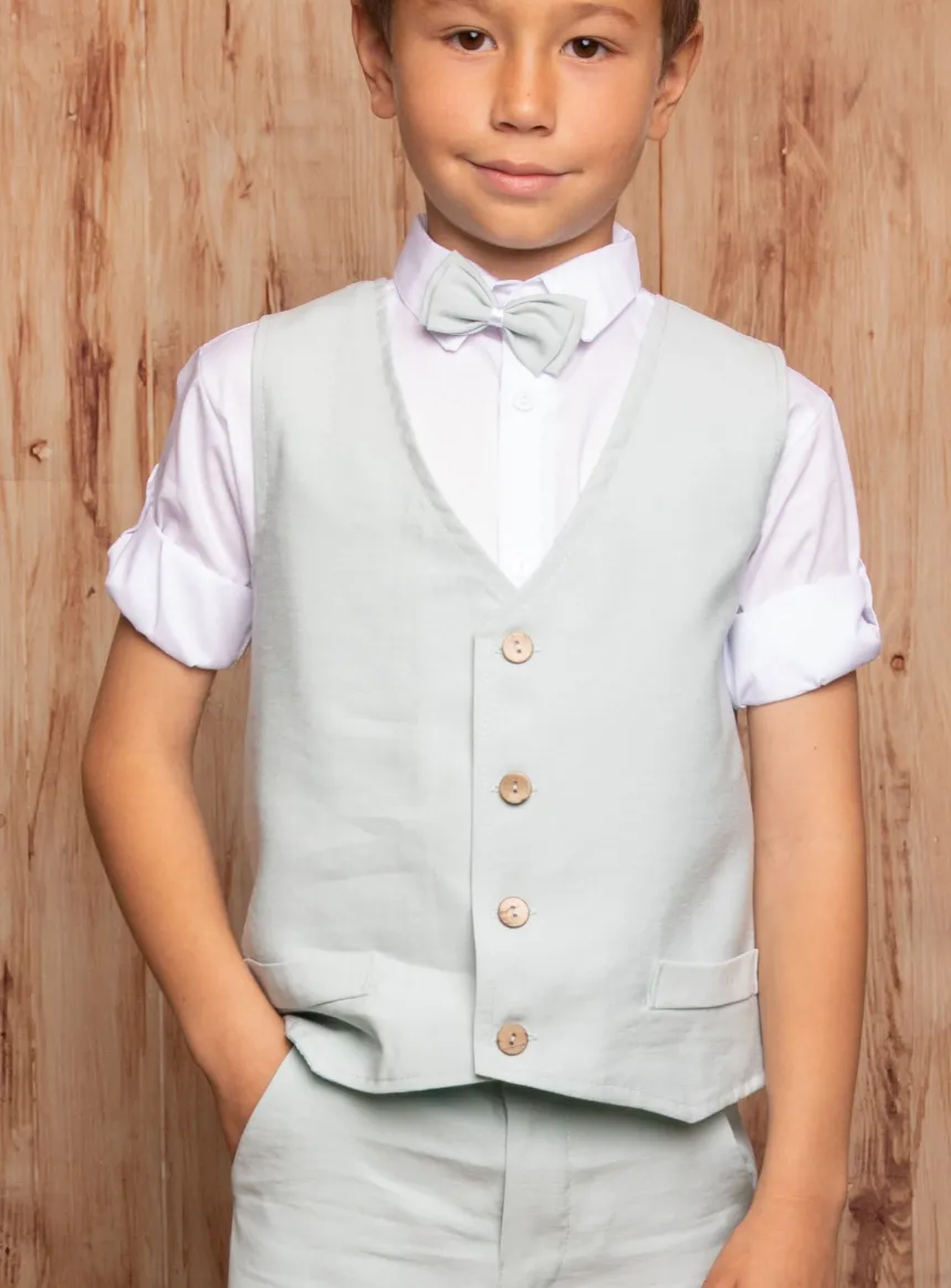 Tenue de cérémonie vert pastel garçon été Collection Songe