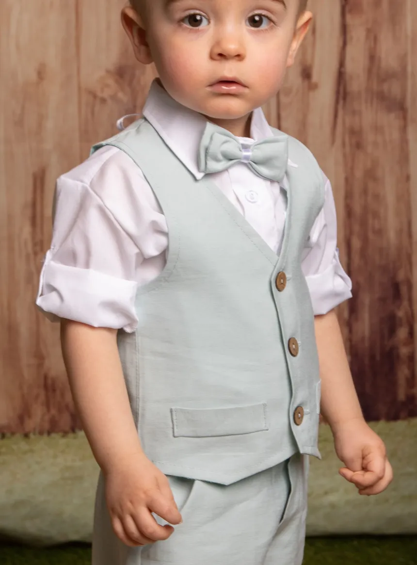 Tenue de cérémonie vert pastel garçon été Collection Songe