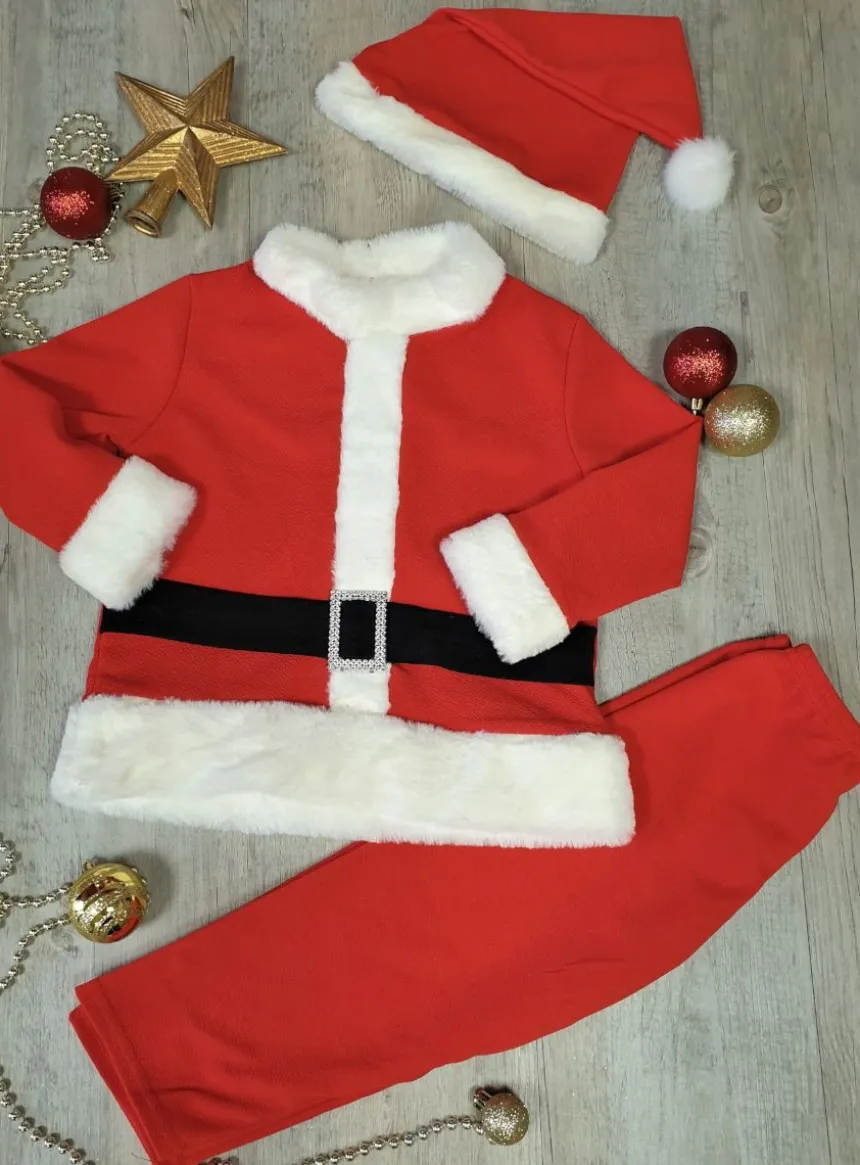 Tenue père Noël enfant + bonnet