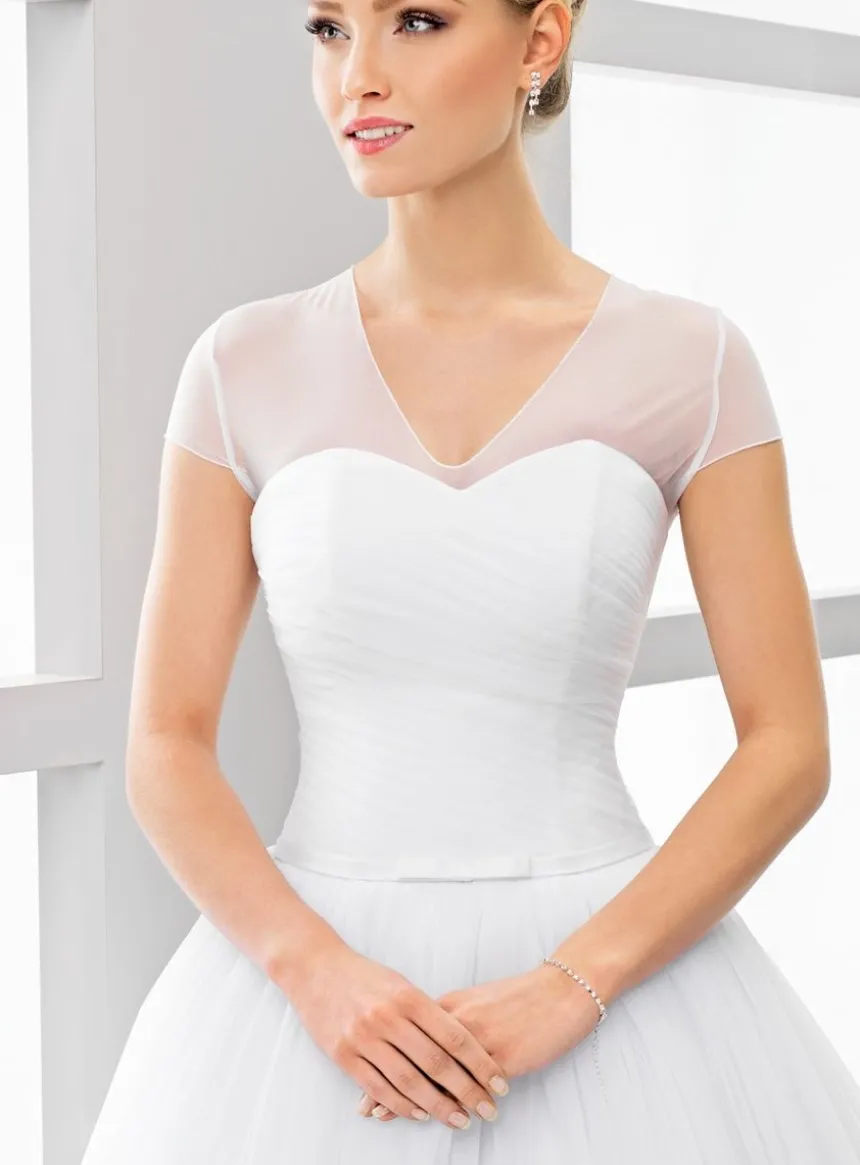 Top mariée ou soirée mousseline col V