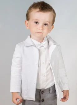 Veste blanche bébé garçon 100% coton