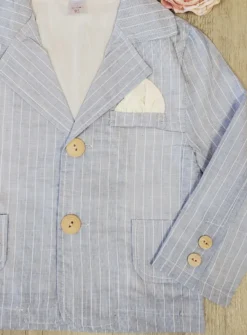 Veste bleu ciel rayé bébé et / ou garçon Milo