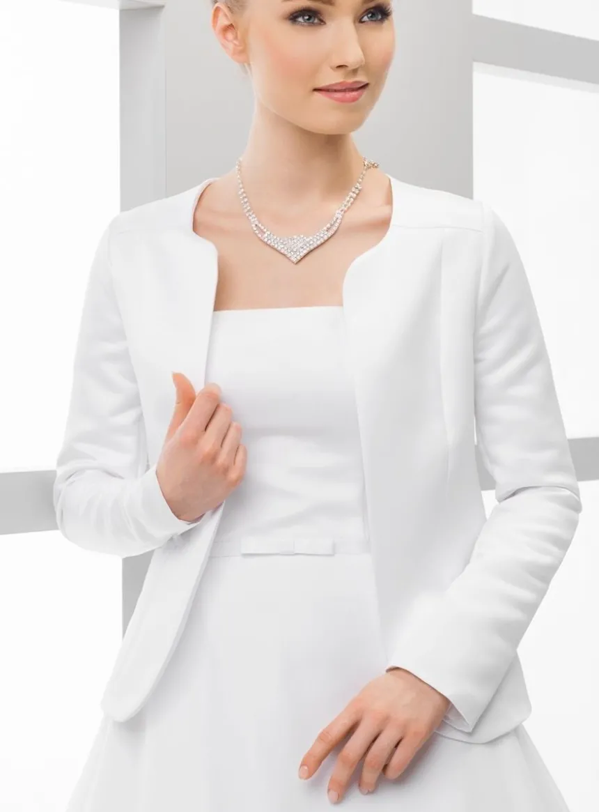 Veste de mariée satin manches longues